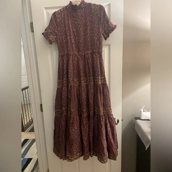 Free People Rare Feelings Maxi Dress | Purple Combo | Size XS | Boho Cottagecore - Picture 6 of 13